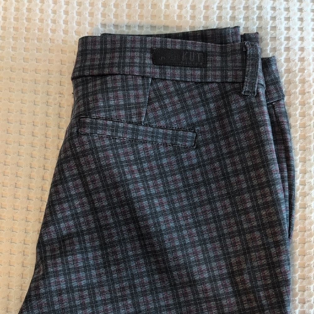 Kut from the Kloth Black and Gray Plaid Skinny Pants